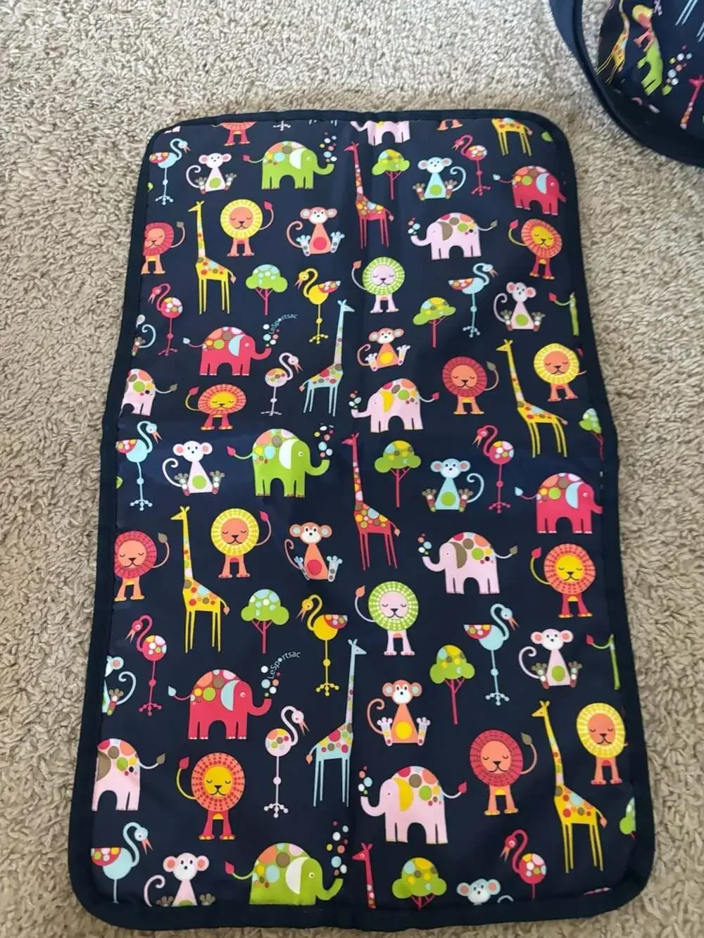 LeSportsac Ryan Baby Diaper Bag with Matching Changing Pad in Colorful Zoo Print